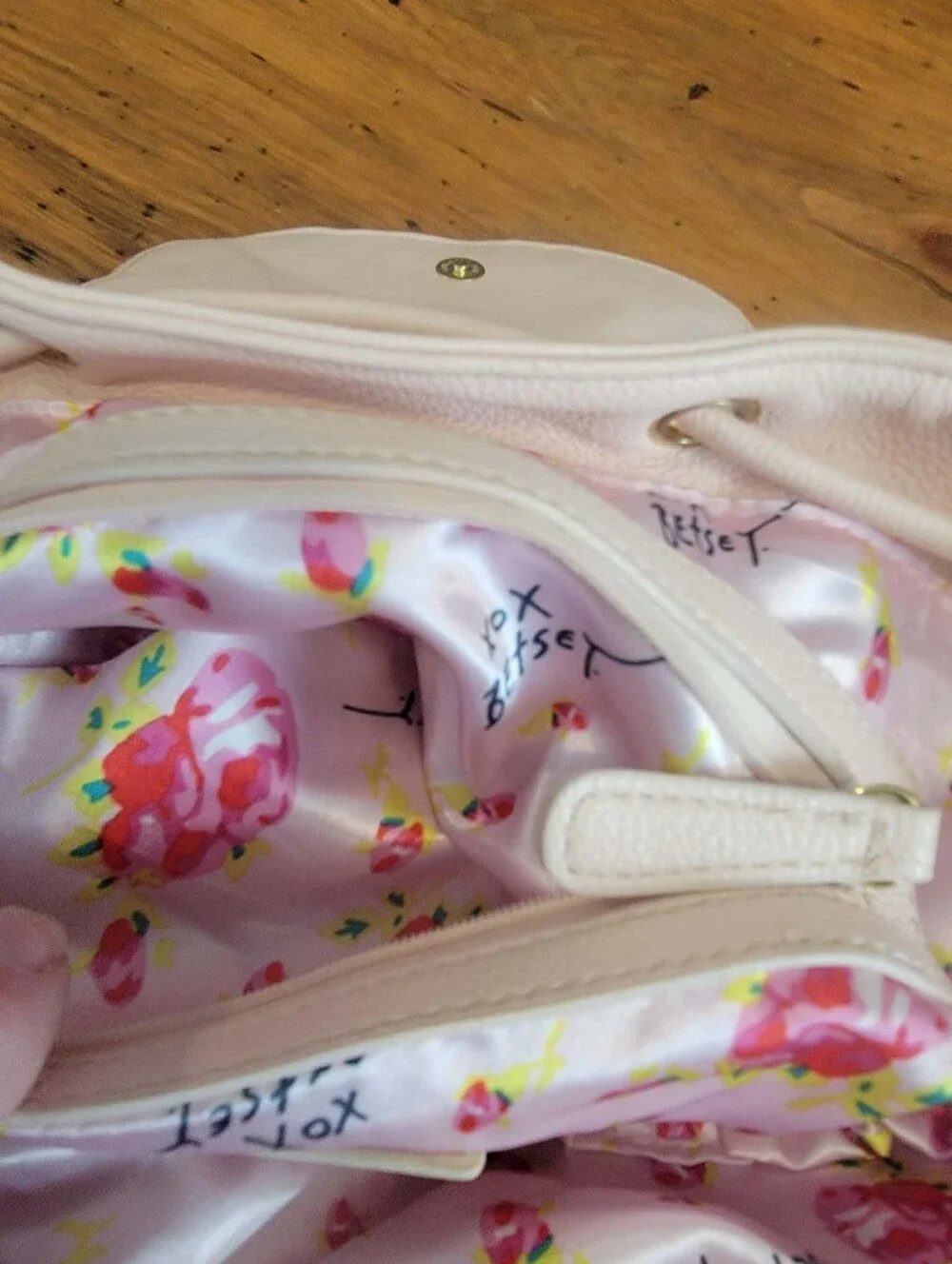 Betsey Johnson Pink Faux Leather Back Pack